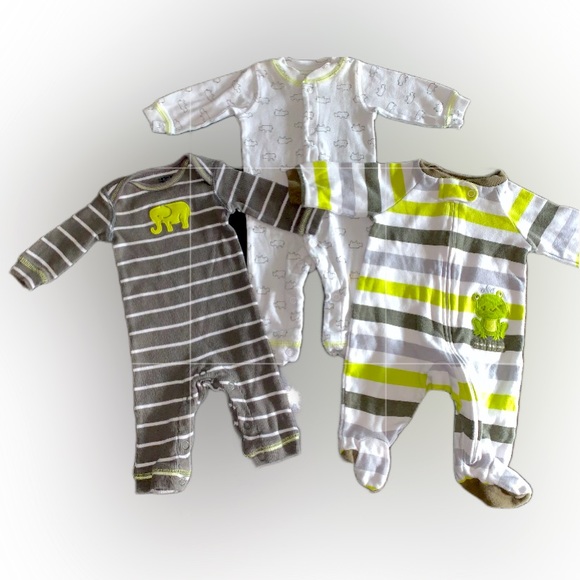 Carters 3pc  NB BabyBoy Sleepers - Picture 1 of 8